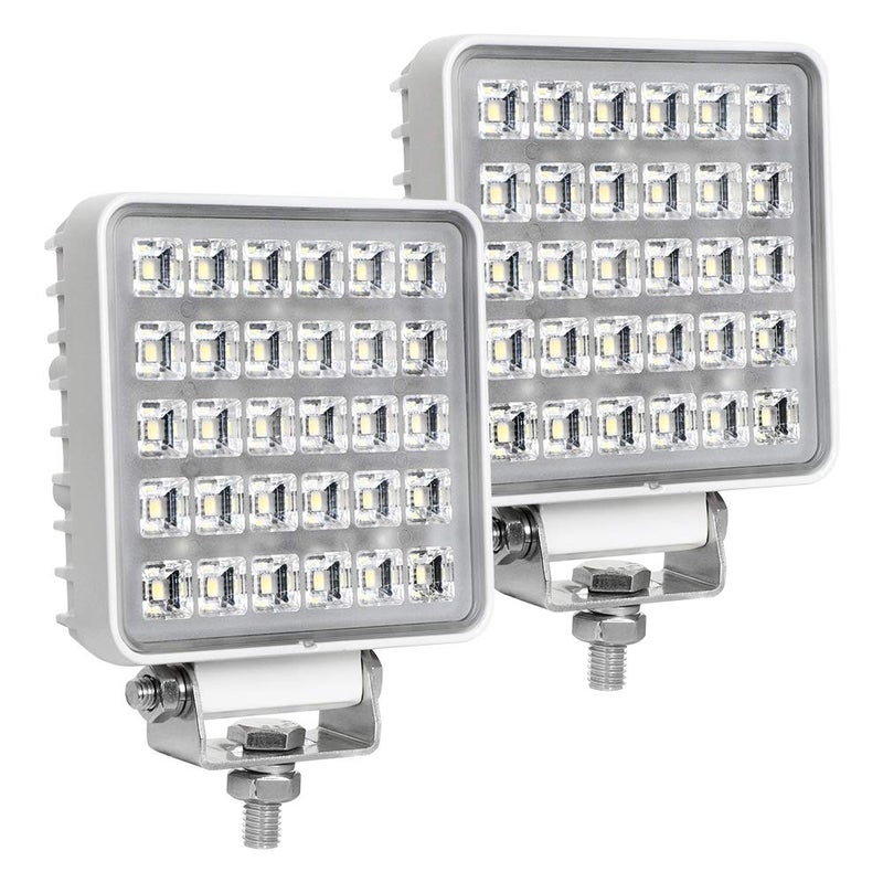Exzeit Waterproof Led Boat Lights, 2 pc 60W Waterproof Test Deck/Dock Marine Lights 4200LMS 150Â°Flood Light, 4.3inches, 12/24 V Led Light Bar - Image 1